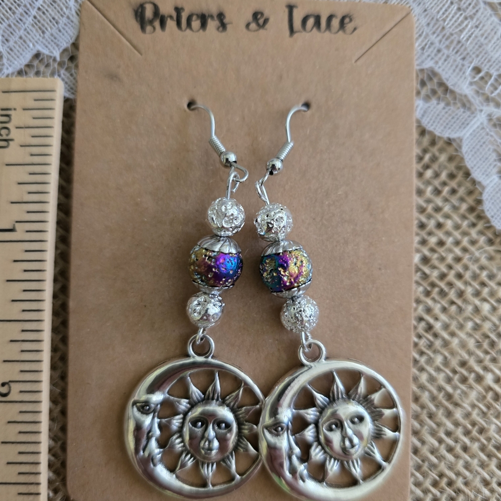 Briers & Lace Silver and Multicolor Sun Earrings